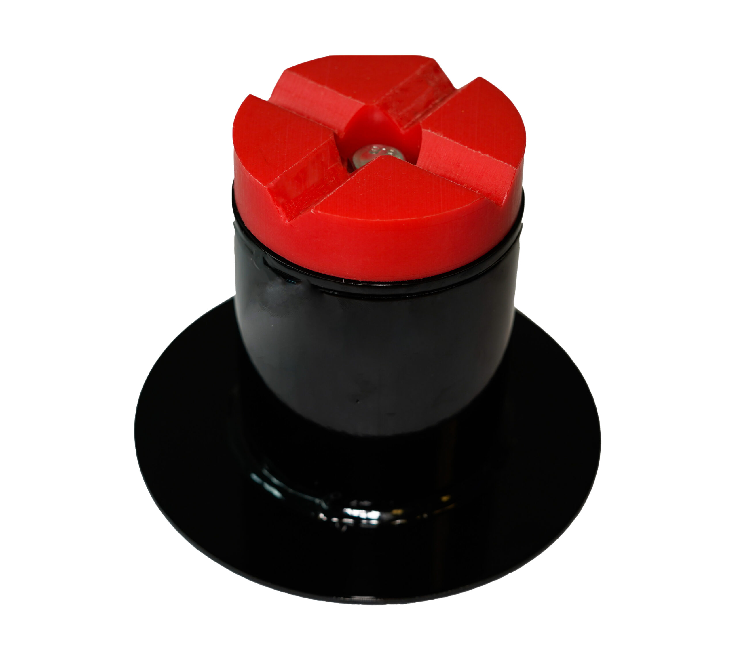 A taller red and black metal extension cap for Selson Air Jacks