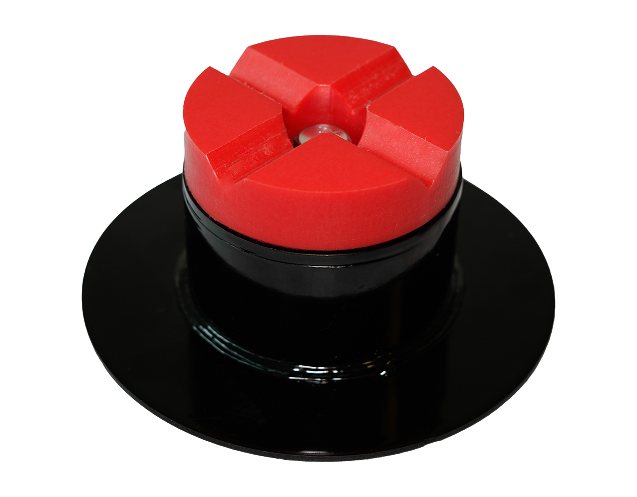 A red and black metal extension cap for Selson Air Jacks