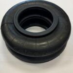 A black 2 bag replacement bellow for passenger jacks.